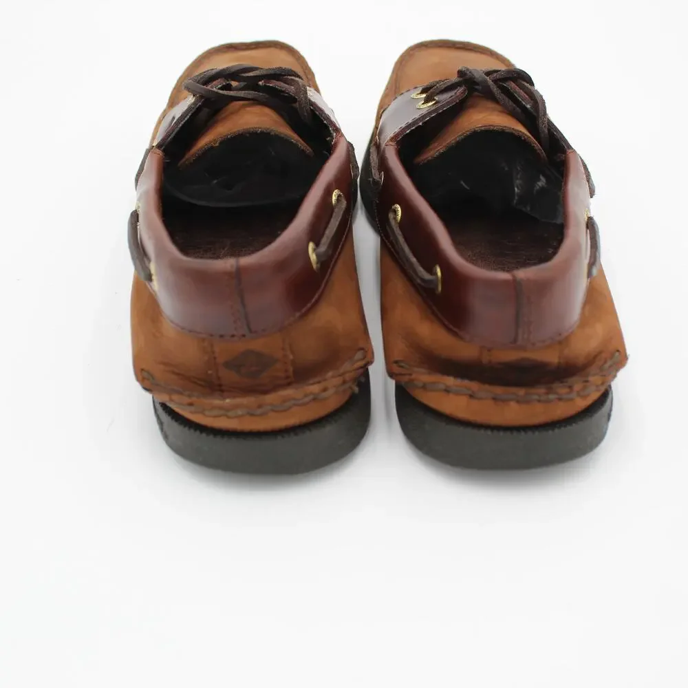 Sperry Top Sider Boat Shoes Mens Size 11 Brown Leather 2 Eye Classic Preppy